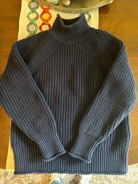 Jcrew Navy Ribbed Classic Roll neck Sweater